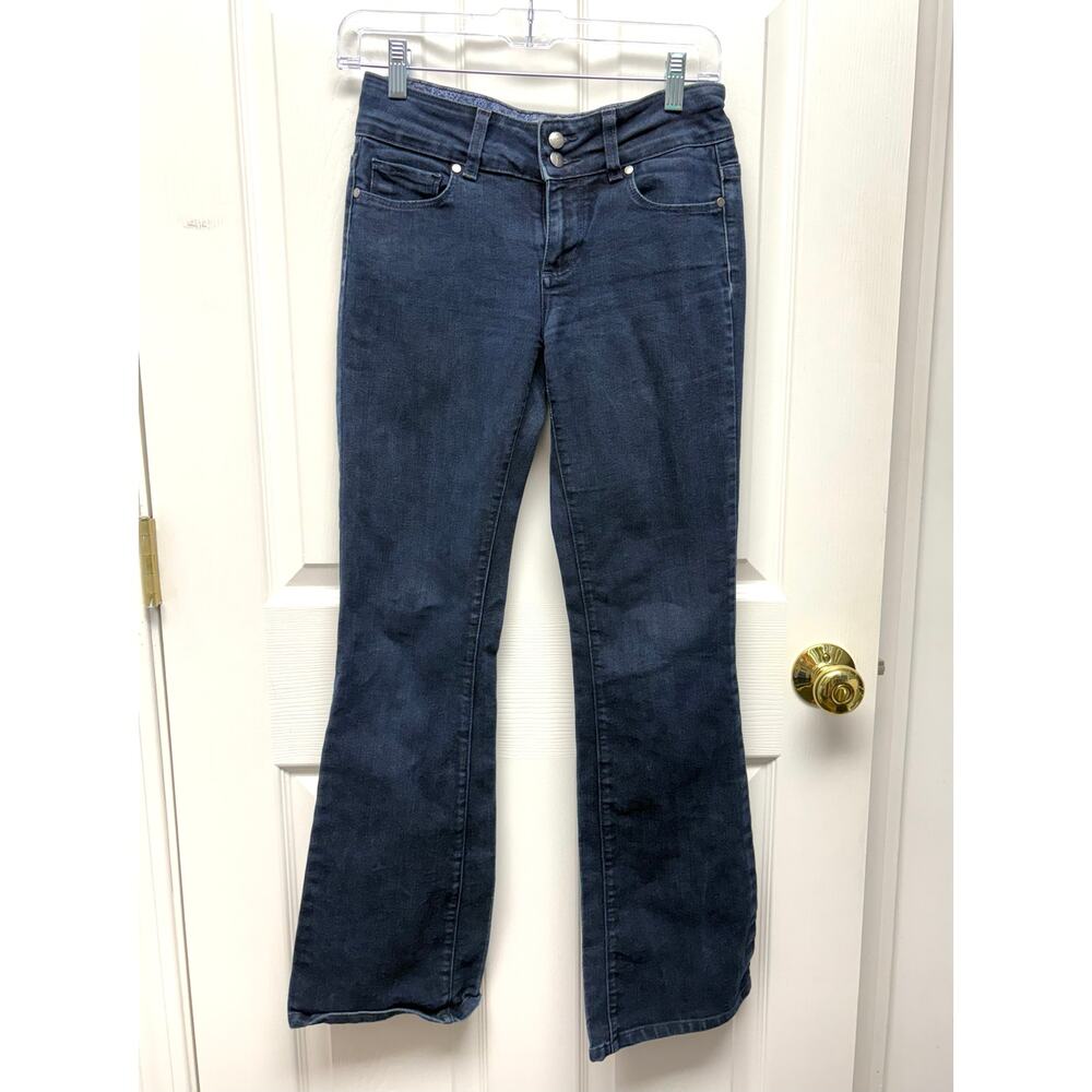 Paige Jeans Hidden Hills Dark Wash Lower Rise 2 Button Bootcut Women’s Size 26